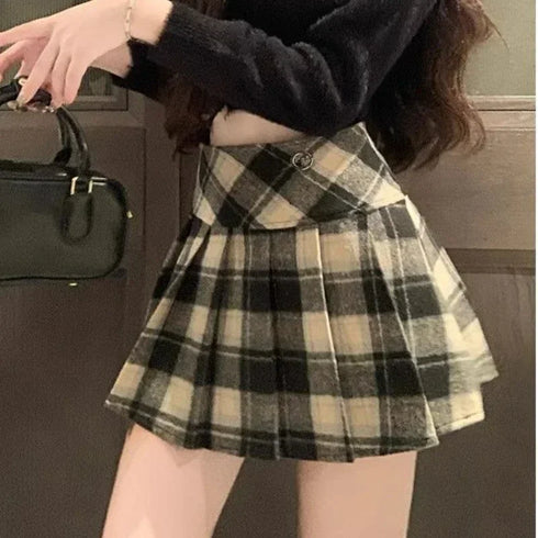 チェック切り替えミニスカート